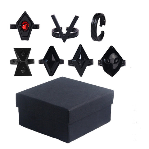 Buy Walnut Exquisite Black Ring Set online at Fashionner.