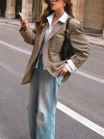 Blazer élégant à carreaux