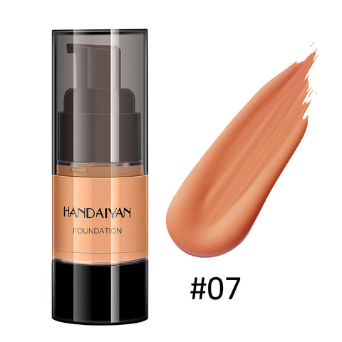 HANDAIYAN Fond de teint couvrant intégral hydratant et waterproof Fond de teint liquide pour le visage Base de maquillage pour peaux foncées