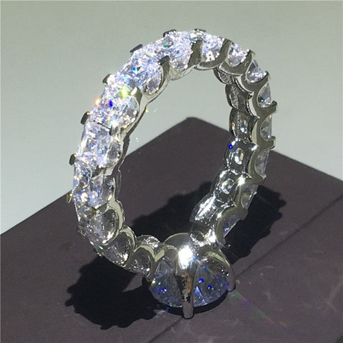 Choucong Bague de promesse design unique 1 carat AAAAA Zircon Cz Argent sterling 925 Bagues de fiançailles et de mariage pour femmes hommes Bijoux