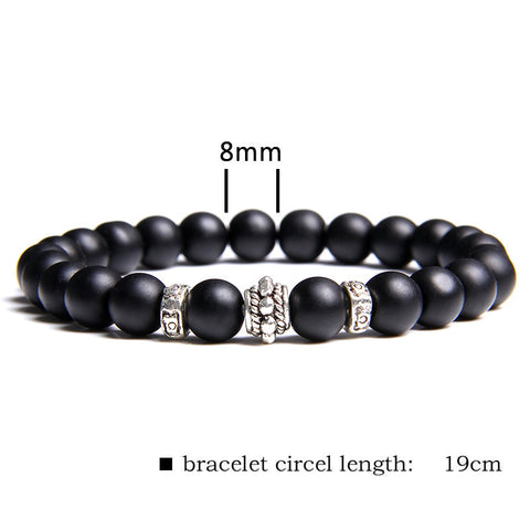 Bracelet en perles de pierre volcanique pour couple et yoga