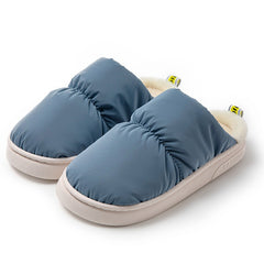 Thick soled cotton slippers for women's new winter cotton candy home with a sense of stepping on feces, indoor waterproof down feather slippers for winter - Fashionner