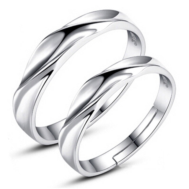 Couple love intertwined ring