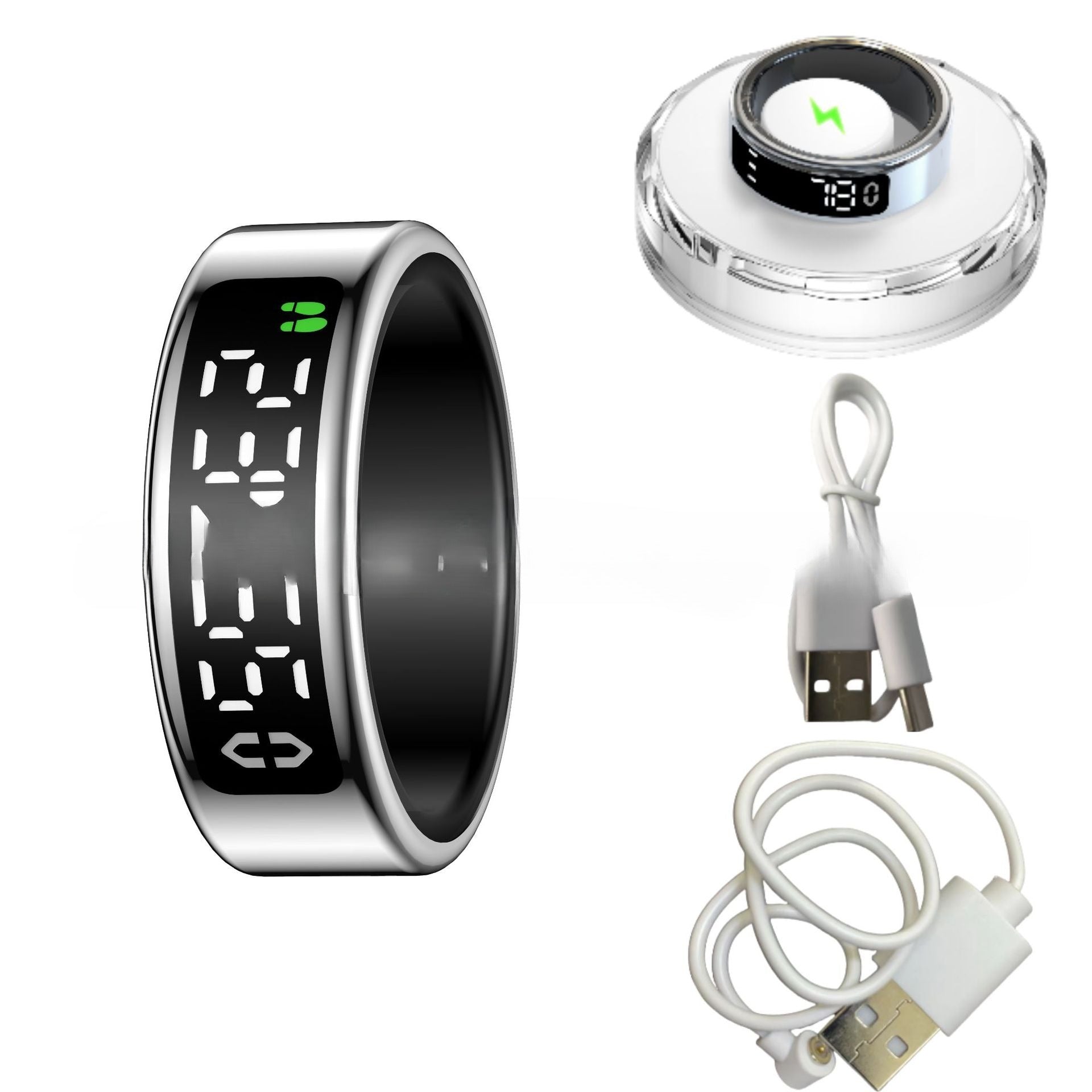 Heart Rate Blood Oxygen Sleep Sports Display Smart Ring