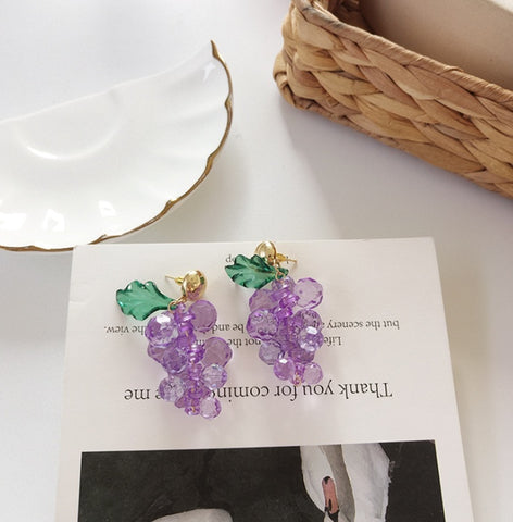 Grape earrings fruit earrings