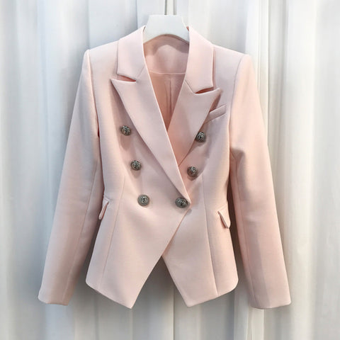 Blazer cintré rose pour femme