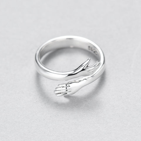 Bague de couple étreinte d'amour
