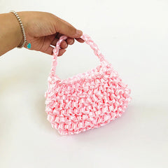Ribbon bag Hyuna woven bag crochet bag silk scarf bag summer female mobile phone bag handbag