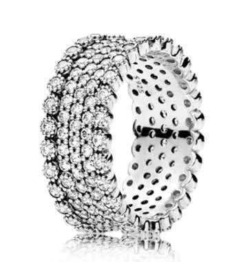 Bague en argent sterling pour couple, entièrement sertie de diamants