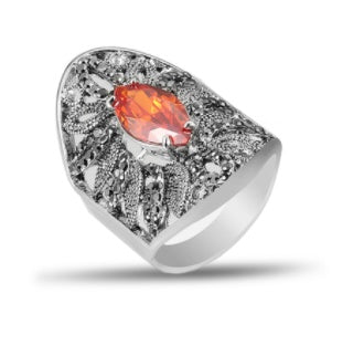Bague Couple Feuille Colorée Diamant Mode