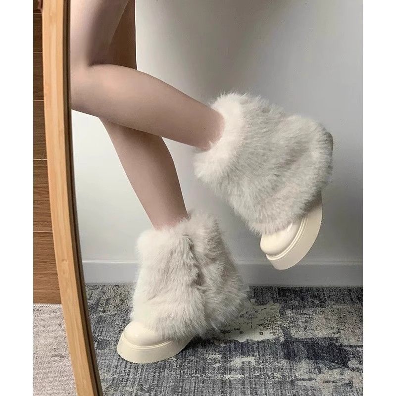 Snow Boots Winter Fleece-lined Thermal Furry Shoes - Fashionner