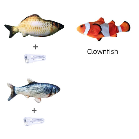 Version sans herbe à chat - Jouet électrique de simulation de poisson sauteur