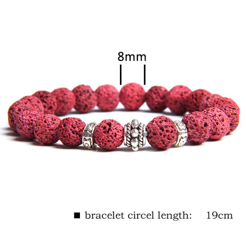 Bracelet en perles de pierre volcanique pour couple et yoga