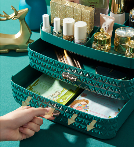 Desktop dustproof cosmetics storage box - Fashionner