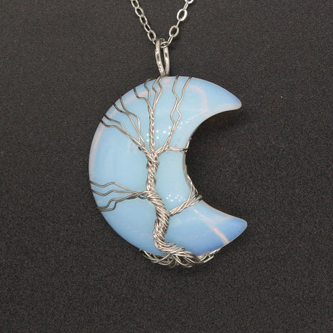 Pendentif Lune en Cristal Naturel