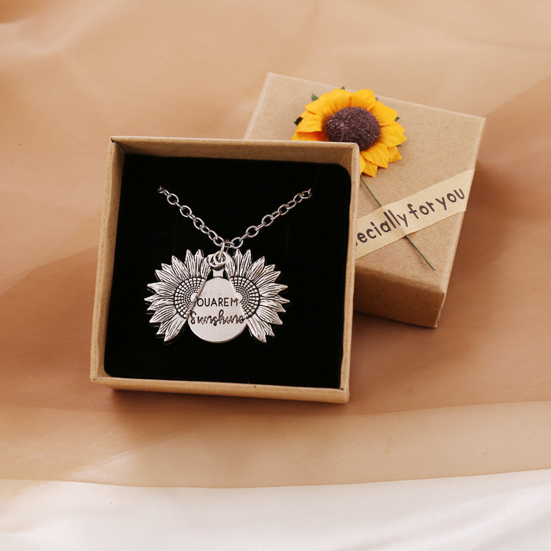 You Are My Sunshine Sunflower Necklace Women Men - Fashionner