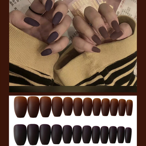 Frosted ballet fake nails - Fashionner