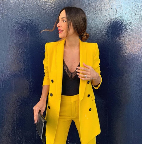 Blazer jaune pour femme