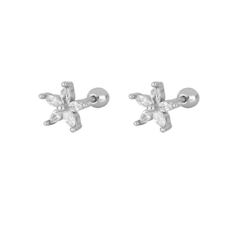 Buy Womens Color Zircon Purple Bauhinia Flower Earrings online at Fashionner.