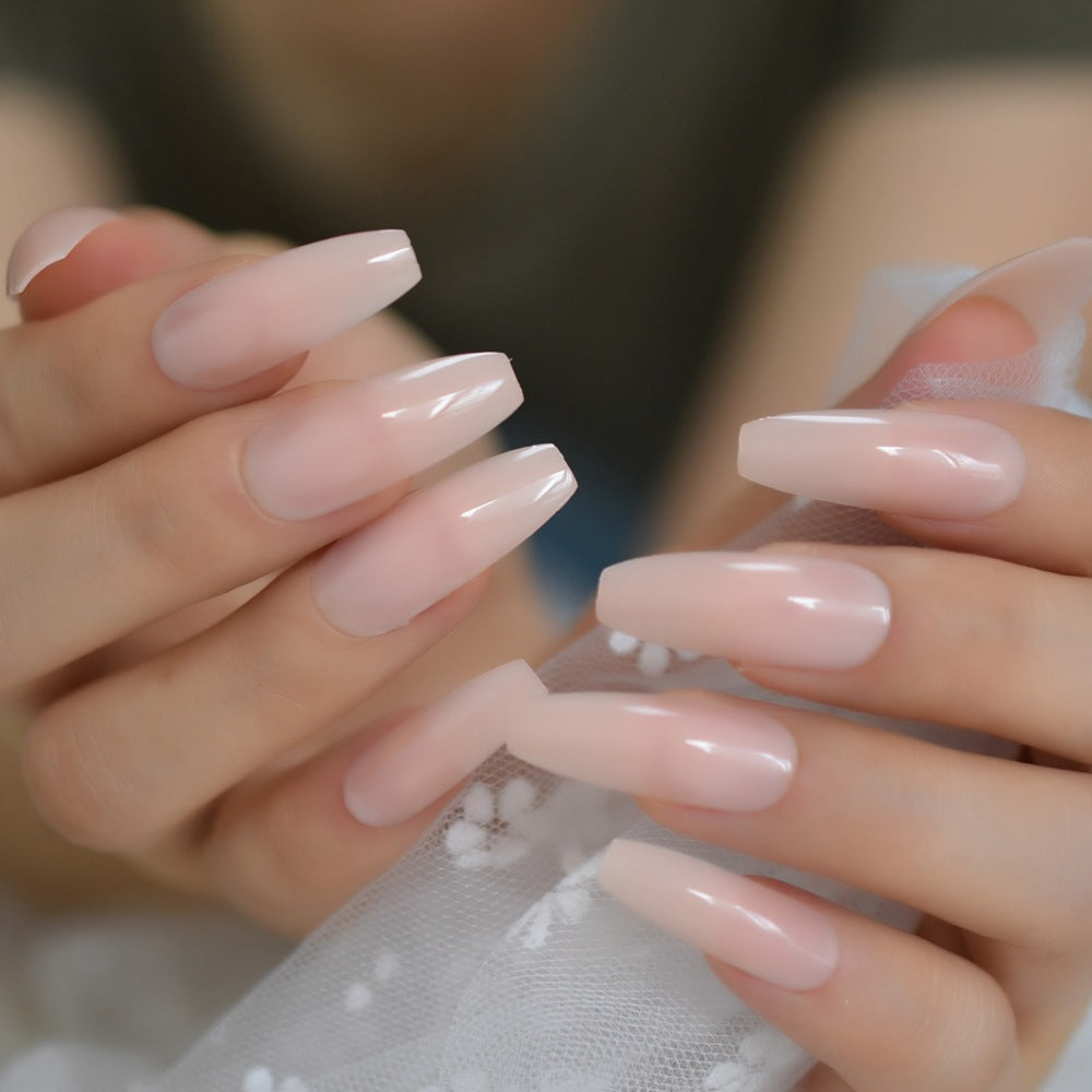 Nude Extra Long Fake Nails - Fashionner