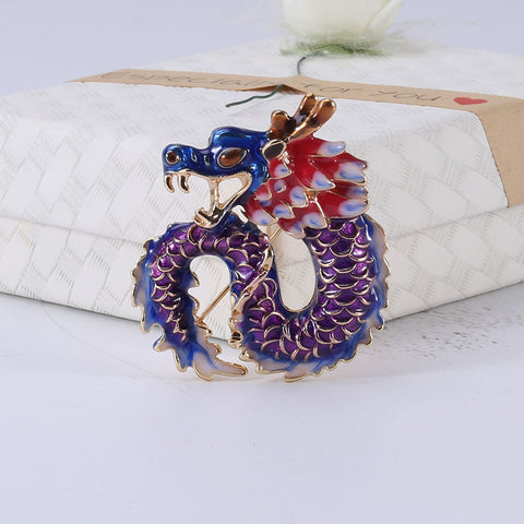 Alloy dripping oil zodiac dragon brooch