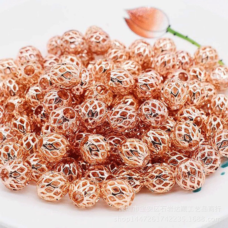 Golden  Air Ball Does Not Fade Loose Beads Separated Beads To Wear Beads Transfer Beads Hollow Gold Beads Lasting Color