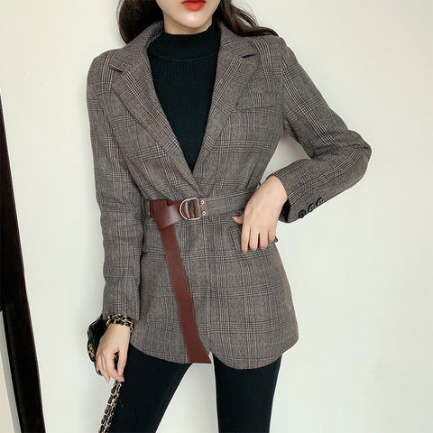 Blazer rétro de style britannique pour femme