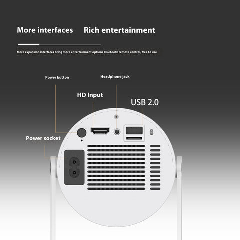 Mini projecteur portable, projecteur droit pour usage domestique, angle de projection de 180 degrés, mise au point automatique, projecteur vidéo domestique