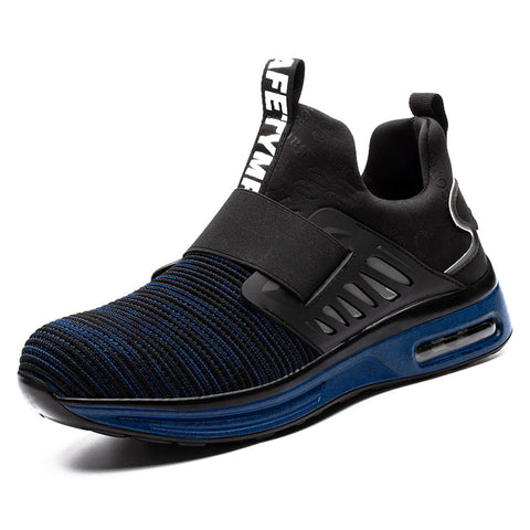 Men's Anti-Smashing And Anti-Piercing Safety Shoes Lightweight Flying Woven Breathable And Insulating Protective Work Shoes - Fashionner