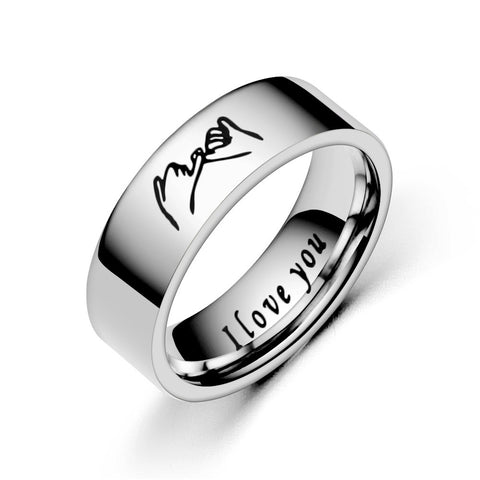 Bague de couple simple en acier de titane de niche pour couples