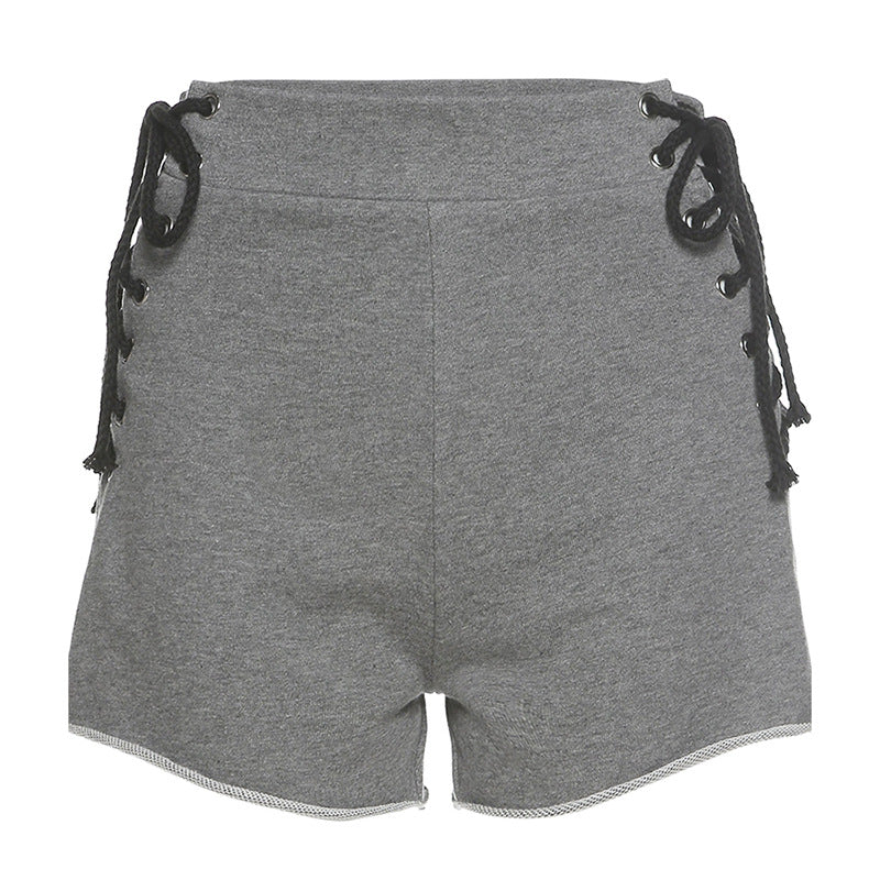 Buy High-waisted Lace-up Shorts online at Fashionner.