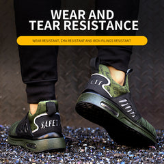 Men's Anti-Smashing And Anti-Piercing Safety Shoes Lightweight Flying Woven Breathable And Insulating Protective Work Shoes