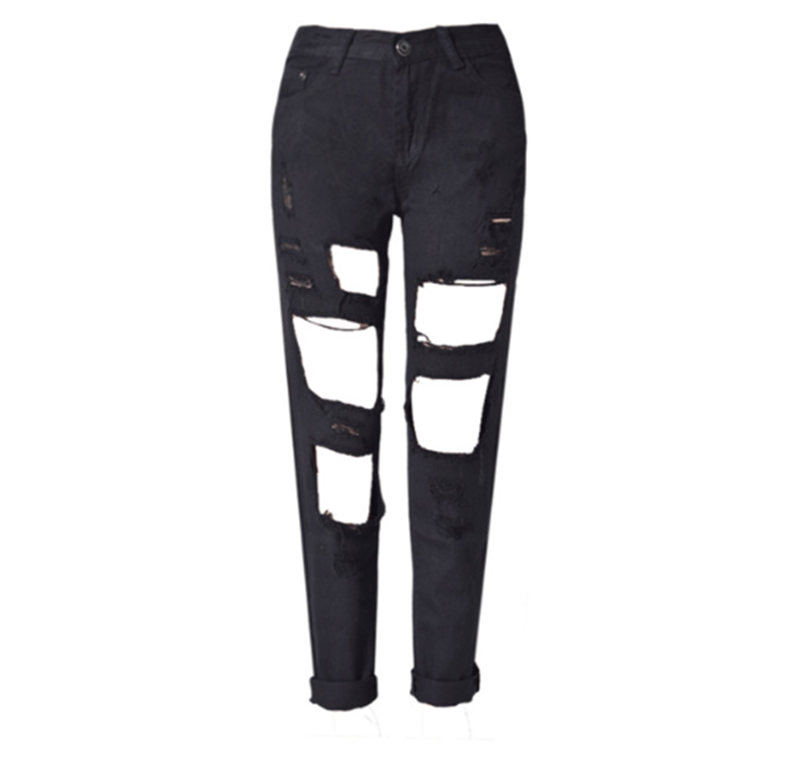 Women Ripped Jeans femme Plus Size Casual Denim Pants - Fashionner