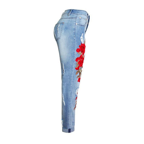 Summer Long Jeans Loose Women Hole Pants Plus Size - Fashionner