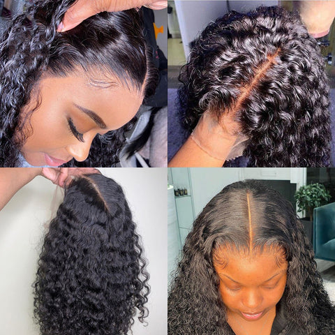 Cheveux humains avec de petits cheveux bouclés et des sets de cheveux longs