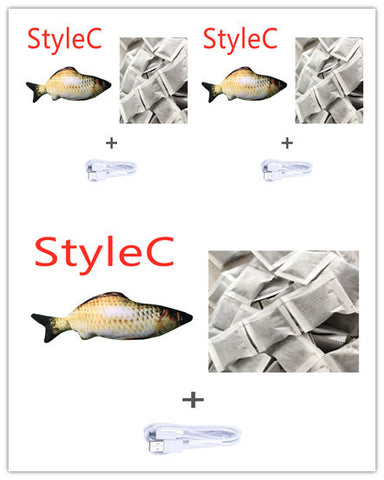 Version sans herbe à chat - Jouet électrique de simulation de poisson sauteur