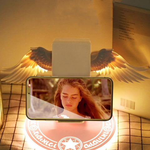Chargeur sans fil Qi Universel LED Angel Wings coloré, support de charge rapide pour téléphone portable
