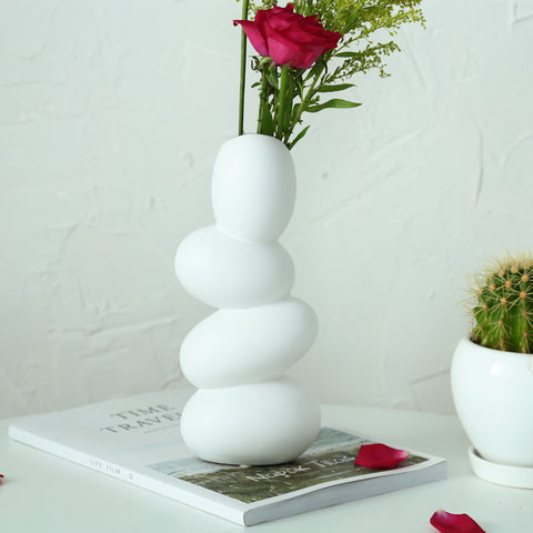 Ornements décoratifs simples de vase hydroponique en céramique