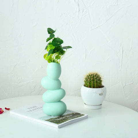 Ornements décoratifs simples de vase hydroponique en céramique