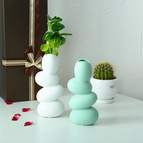 Ornements décoratifs simples de vase hydroponique en céramique