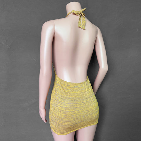 Robe courte moulante dos nu sexy et cryptographique