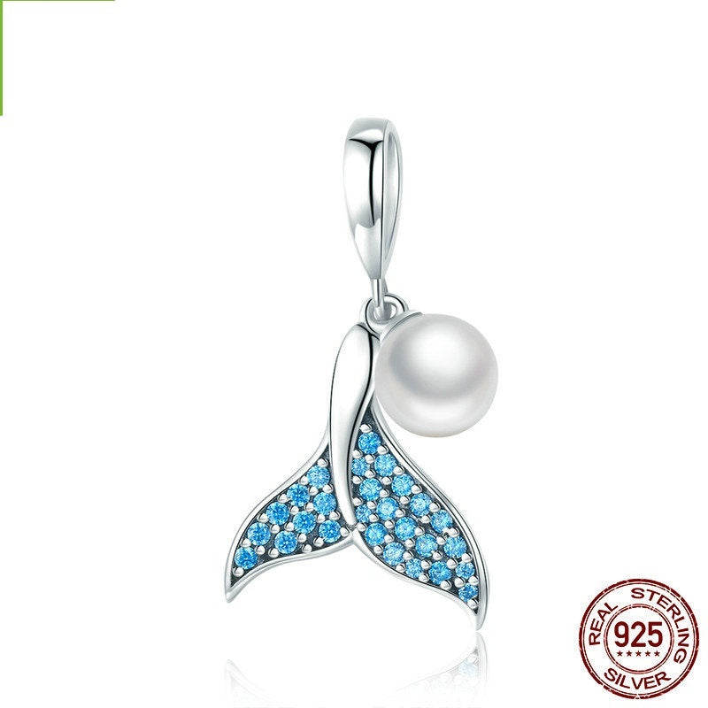 Sterling Silver Bracelet Beads Diamond Charm