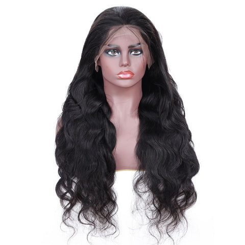 Perruque Cheveux Humains Femme Ondulée Dentelle Frontale 13x4
