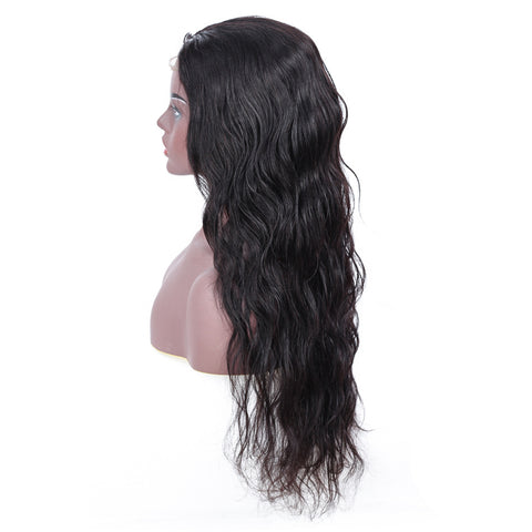 Perruque Cheveux Humains Femme Ondulée Dentelle Frontale 13x4