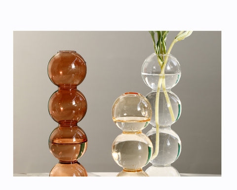 Transparent Glass Gourd Small Vase Flower Arrangement Ddried Flowers Hydroponics