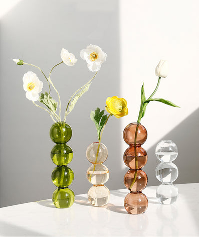 Transparent Glass Gourd Small Vase Flower Arrangement Ddried Flowers Hydroponics