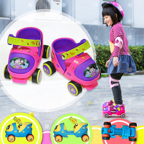 Children's Cartoon Double Roller Skates