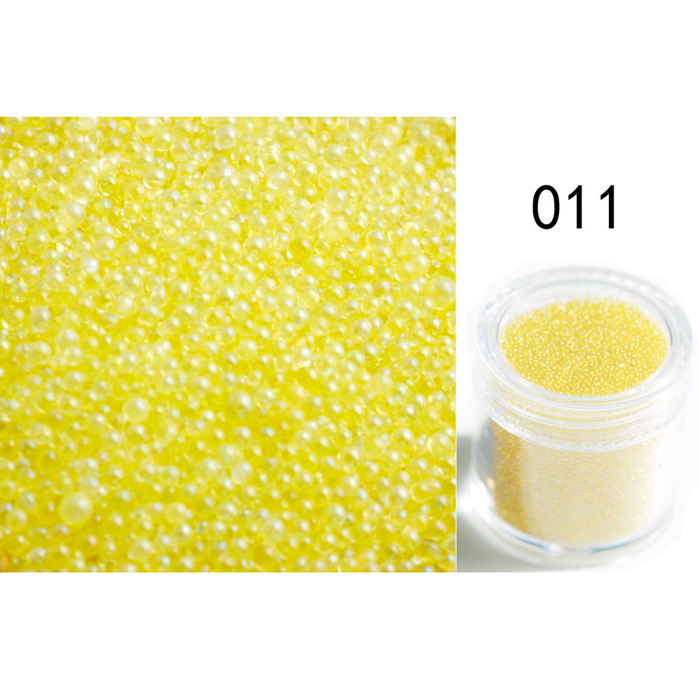 Transparent Symphony Colorful Bubble Beads Microbead Glass Non-porous Small Round Beads Nail Art