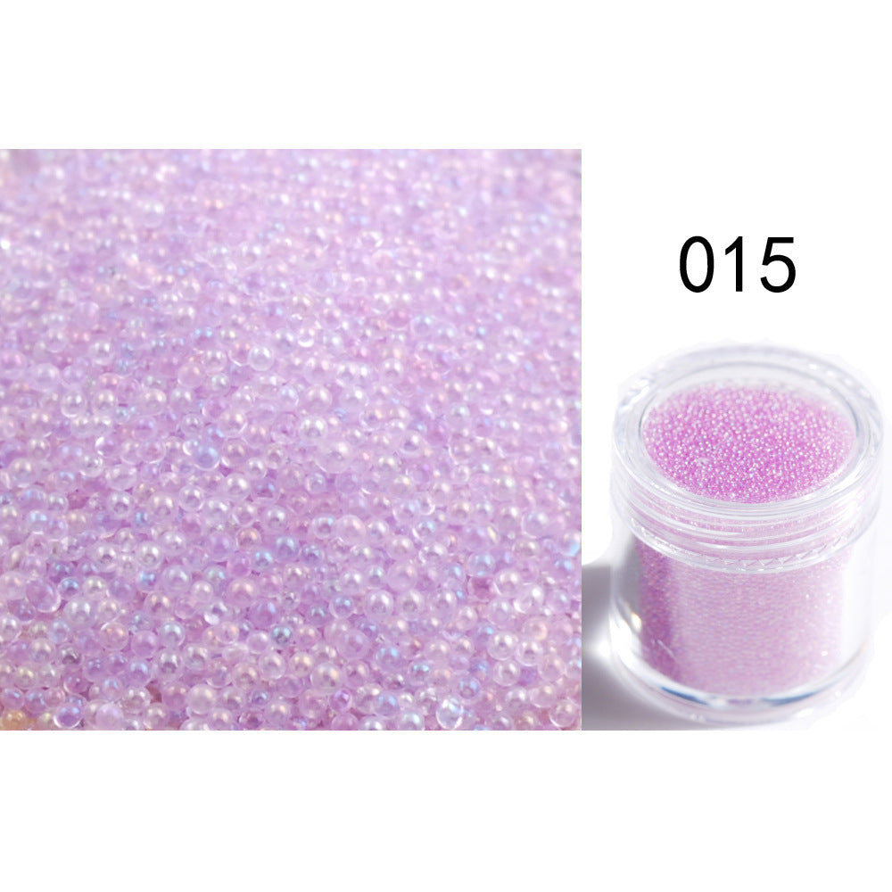 Transparent Symphony Colorful Bubble Beads Microbead Glass Non-porous Small Round Beads Nail Art