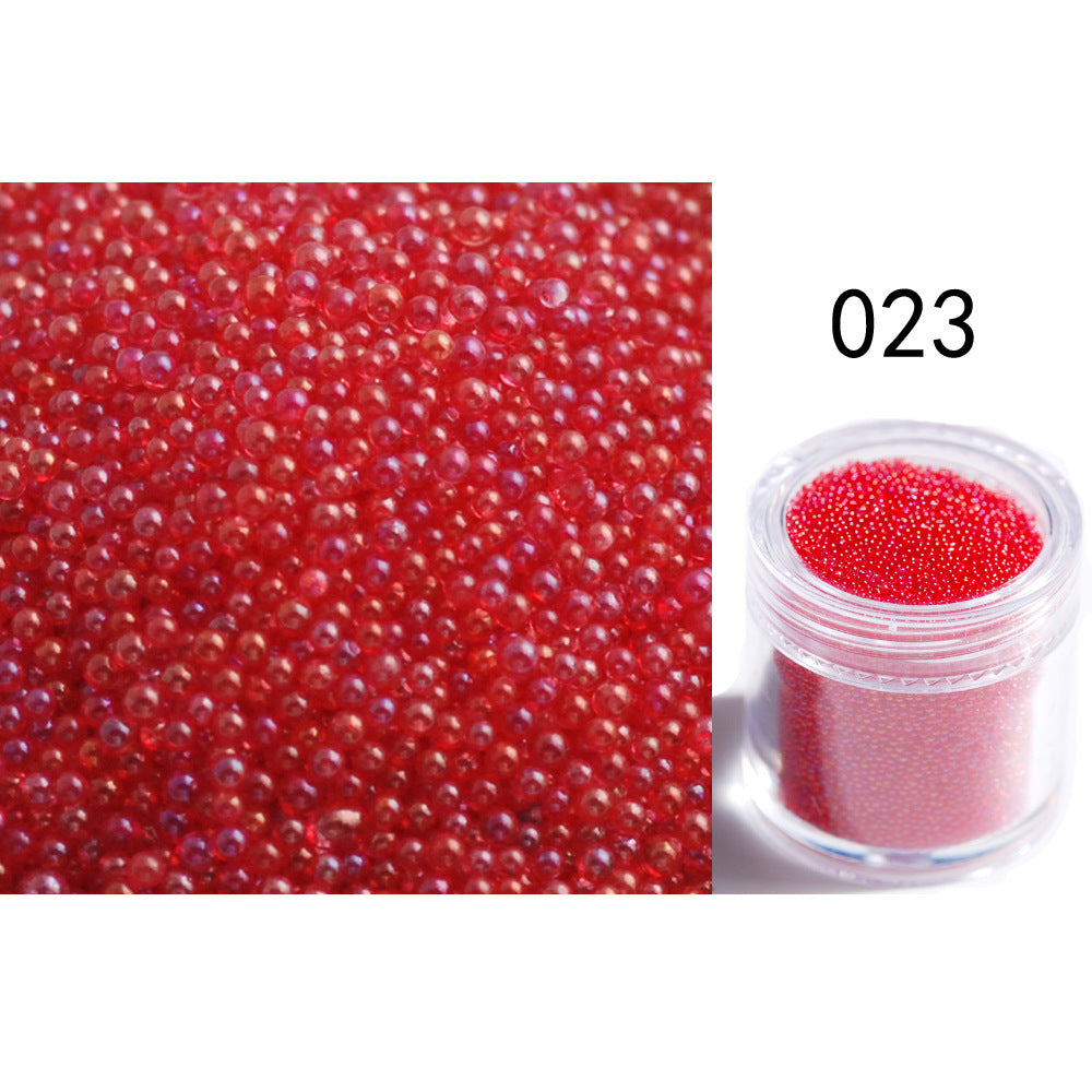 Transparent Symphony Colorful Bubble Beads Microbead Glass Non-porous Small Round Beads Nail Art